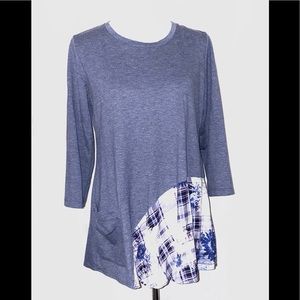 LOGO Lounge French Terry Knit Top Print Flounce